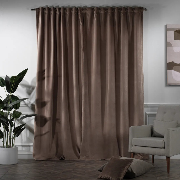 Rideau simple extra long et extra large en velours mat luxueux