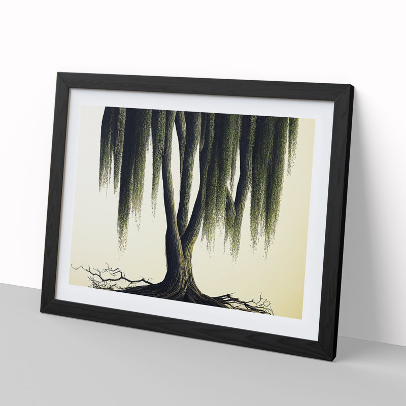 Sensational Weeping Willow Tree - Framed Print, Black, 46cm H x 64cm W x 2cm D