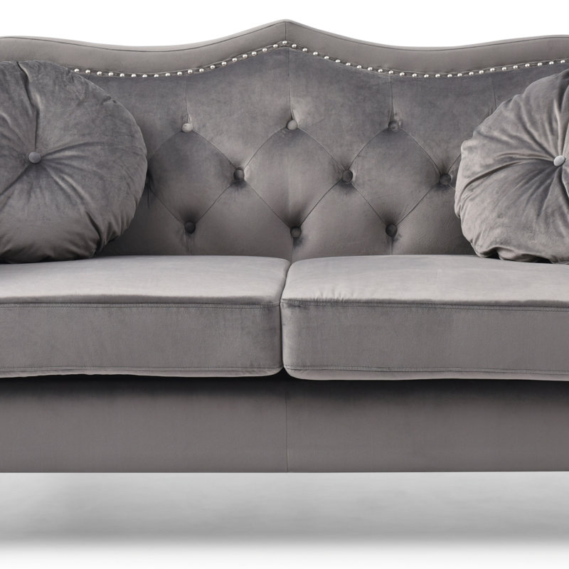 Causeuse à accoudoirs évasés Cozy, Gris foncé