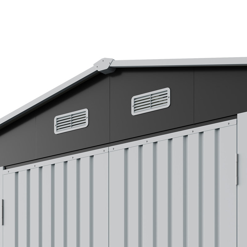 10x12FT Outdoor Metal Apex Roof Storage Shed