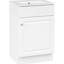 Meuble-lavabo blanc de 20 po. Armoire avec porte. Lavabo en céramique et texture facile. Pour. Tablettes. Finition lisse-496930009-496930008