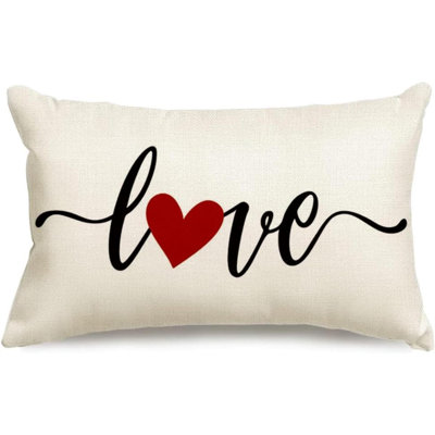 Valentines Day Decor  Heart Pillow Covers ,Lumbar Valentines Day Throw Pillow Covers,Single Love Pillow Cases Valentine Decorations For Home Couch