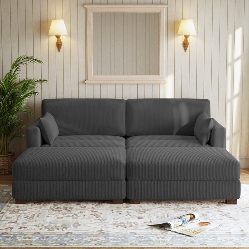 Bentura 221.5Cm Square Arms Modular Sofa, Grey