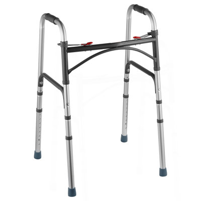Folding Walker Aluminum Mobility Walker Aid with Adjustable Height 350LBS