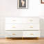 Six tiroirs, poignée droite en aluminium doré, casier à pieds triangulaires dorés