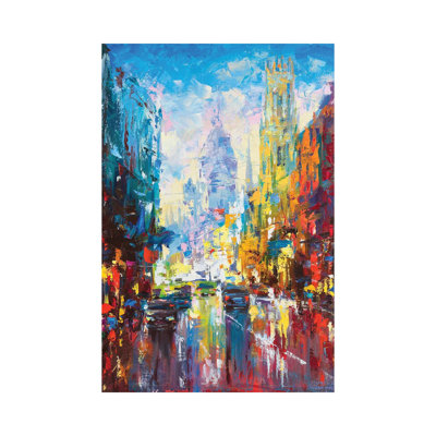 Abstrait paysage urbain (Londres) par Andrej Ostapchuk - Toile tendue, estampe numérique sur toile tendue