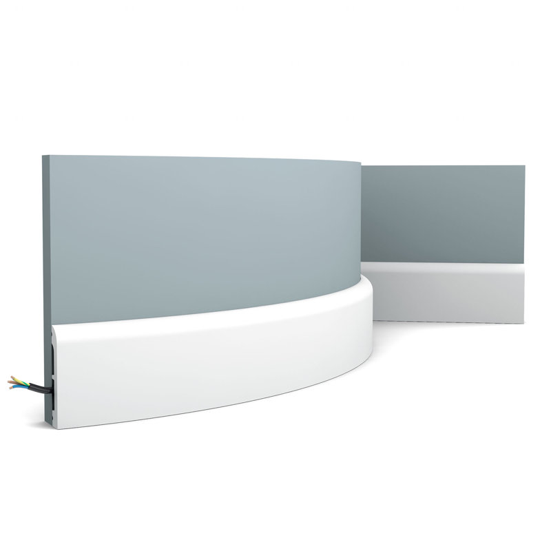 Primed White Flexible Polyurethane Baseboard Moulding 3'' x 78.75''