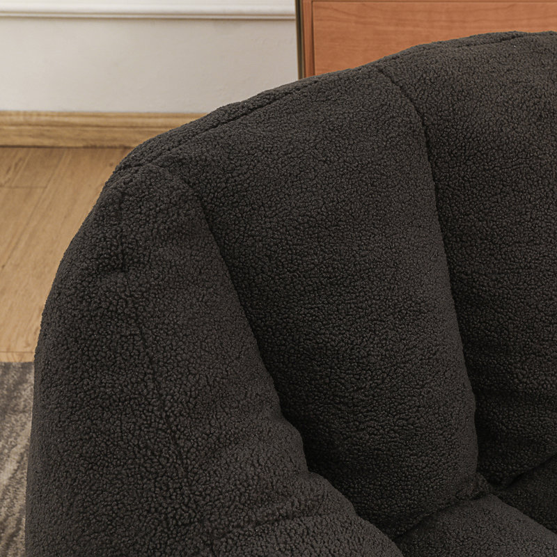 Fauteuil à billes avec rembourrage, Ourson gris foncé