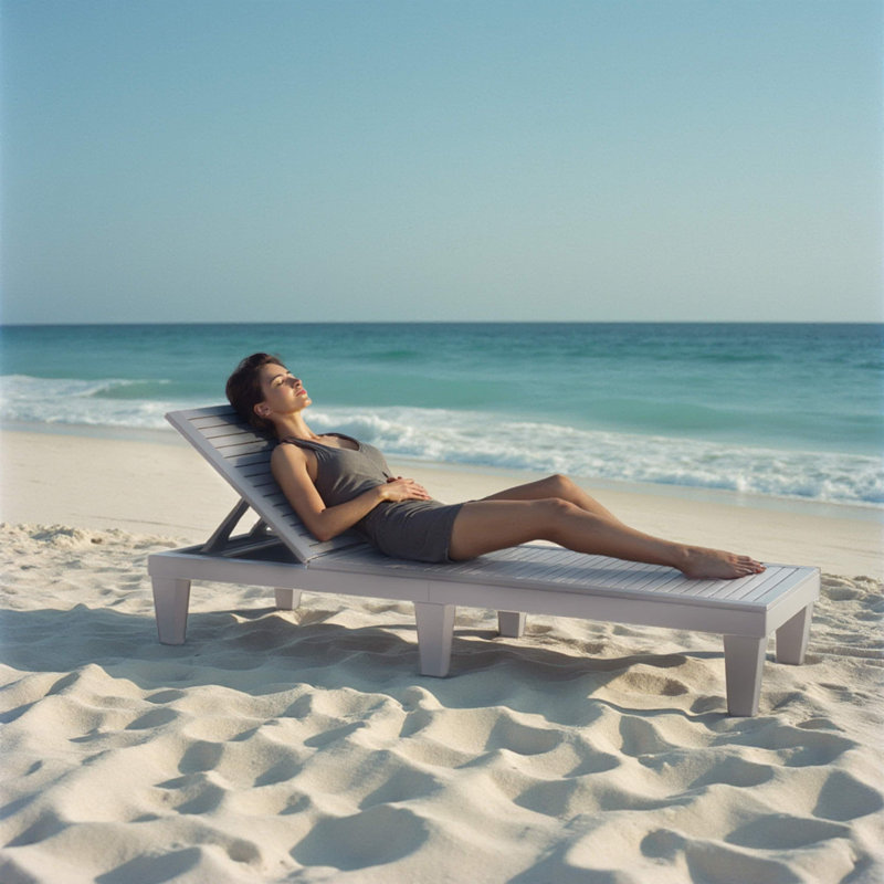 Gray Adjustable Polyresin Outdoor Chaise Lounge Set