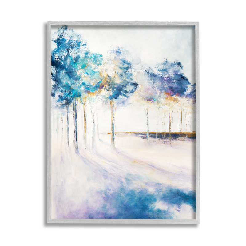 68_Art abstrait bleu, toile d'ombre dans un paysage de forêt, par Dina D'Argo, Estampe numérique Farmhouse, H 30 po x l 24 po
