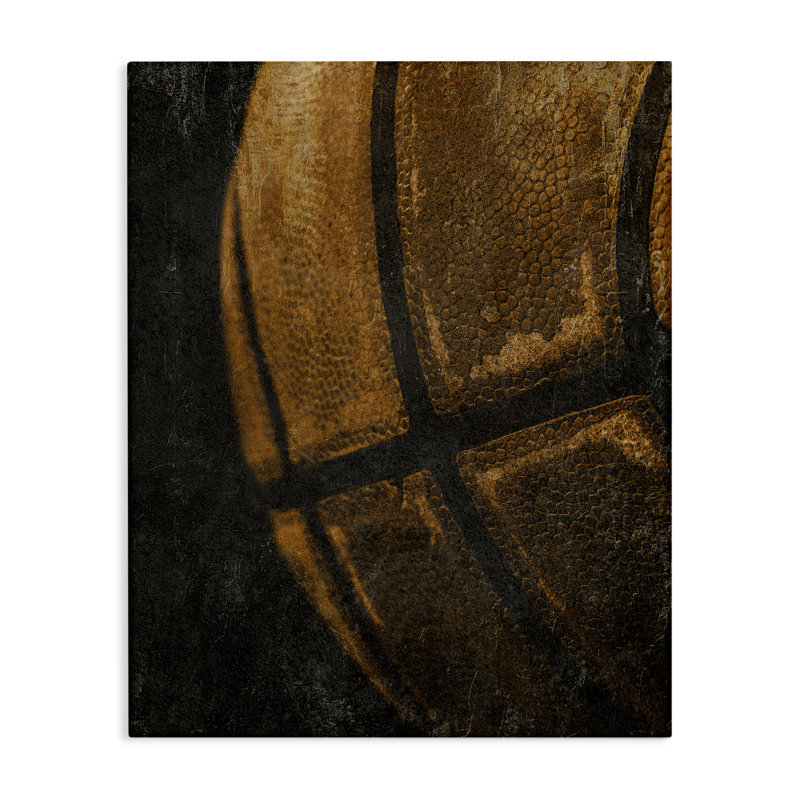 Toile rétro de basketball rétro, design par Kim Allen, H 48 po x l 36 po