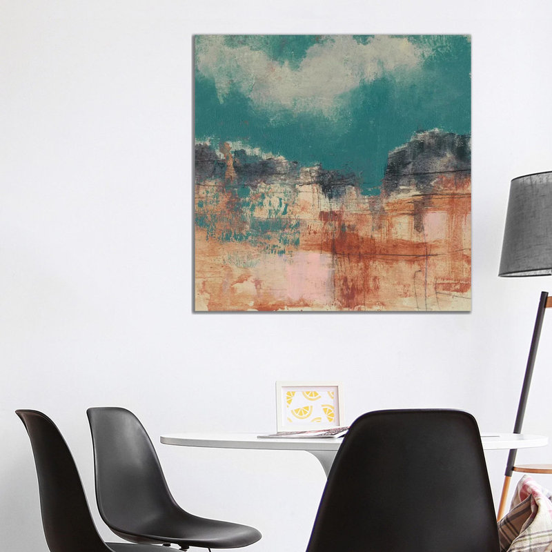 Teal Sky I by Jennifer Goldberger - Wrapped Canvas Painting, 93.98 cm H x 93.98 cm W x 3.175 cm D