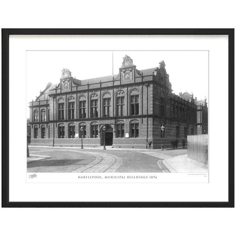 Hartlepool, Municipal Buildings 1896 - Single Picture Frame Print, 40cm H x 50cm W x 2.3cm D