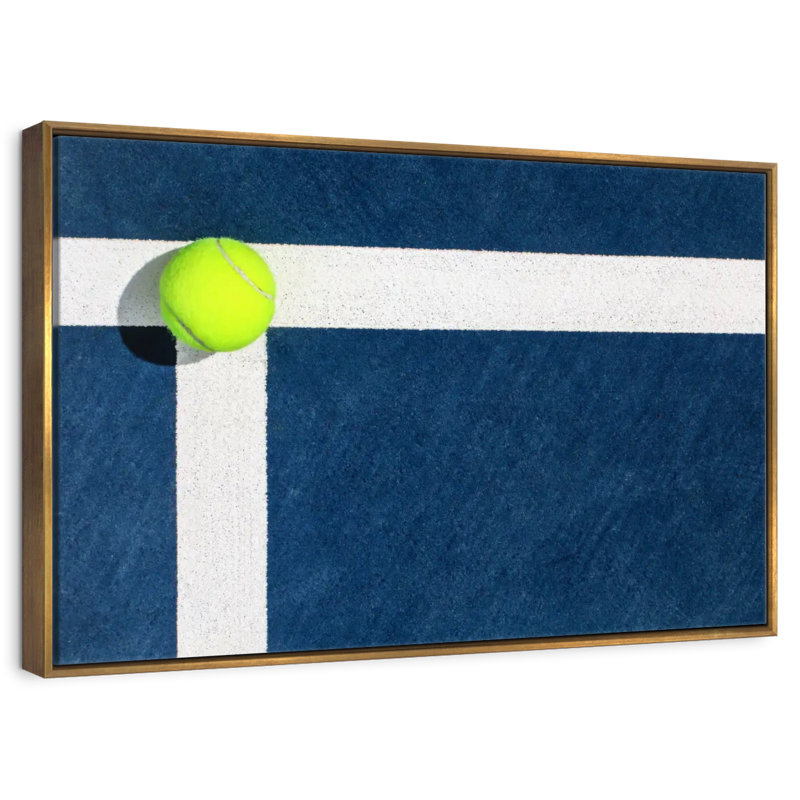 Cour de tennis, Cadre flottant doré, 31 po x 21 po