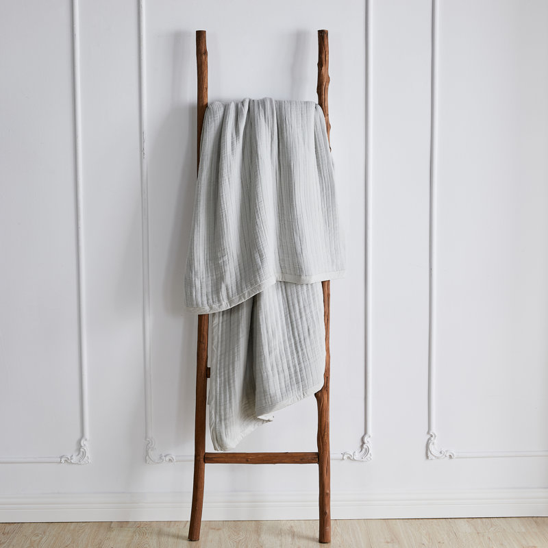 CLOUD COTTON GAUZE BLANKET, Gray, King