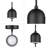 2-Pack Battery-Operated LED Wall Sconce Matte Black with Metal Shade