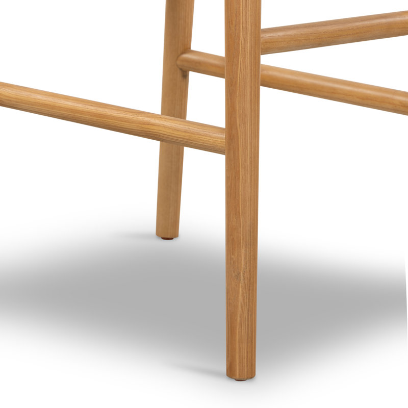 Union Wallis Belfast Solid Wood Stool, Counter Stool (26" Seat Height), Faux Leather - Sierra Butterscotch/Smoked Natural