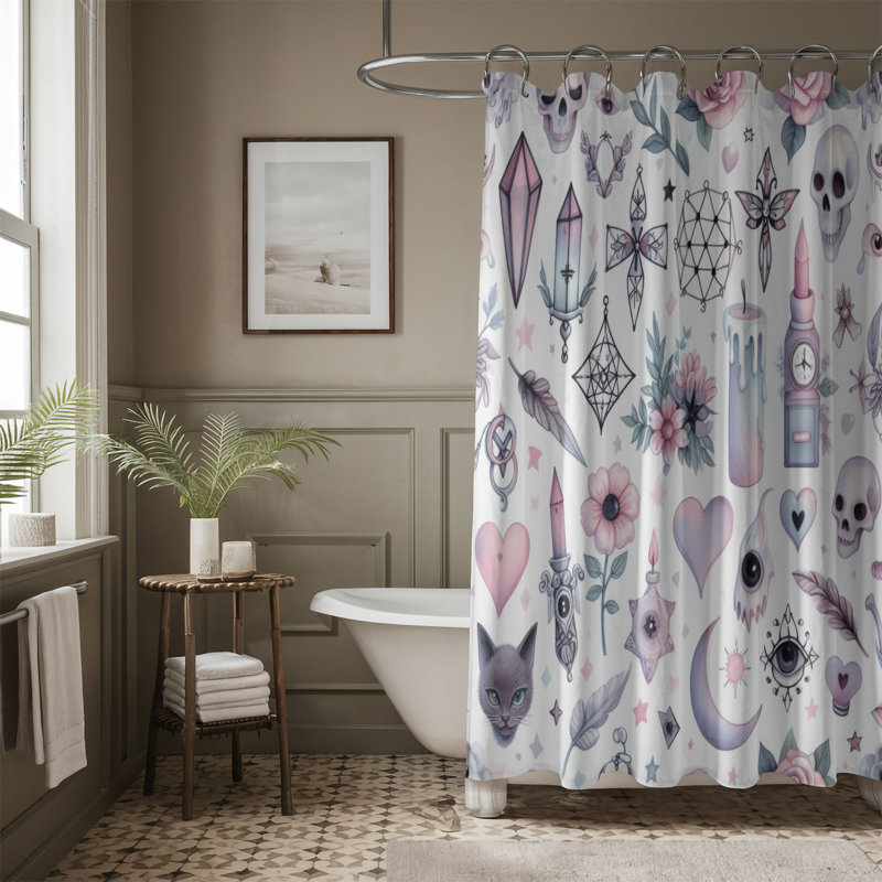Rideau de douche 1 pièce Soft Soft Vibes, H 74 po x l 71 po