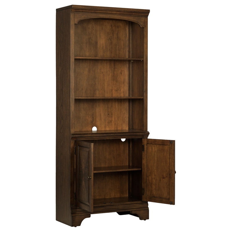 Bibliothèque Stigham en chêne bruni avec armoire à 2 portes