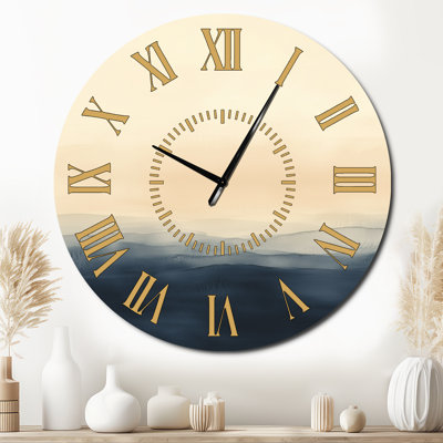 Silent Sky Gradient - Landscape Silent Round Metal Wall Clock