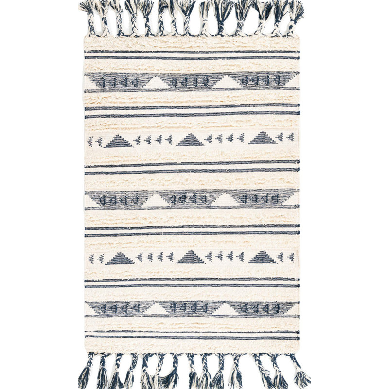 Tapis de couloir contemporain de style crème Annonciata, Rectangle 4 pi x 6 pi