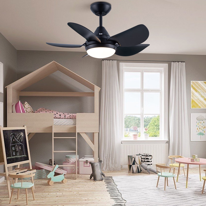 Ventilateur de plafond à DEL intégré 30 po avec pales en ABS noir mat