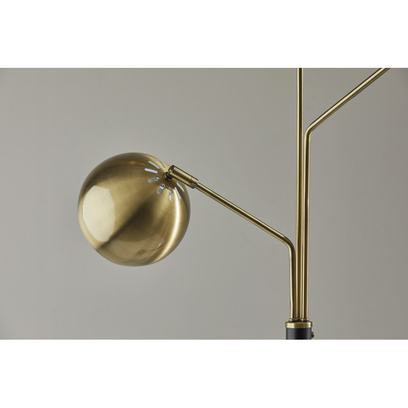 Lampe sur pied à branches 68 "Andrei, Noir, Laiton antique