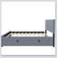Lit plateforme double tapissier en velours avec lit gigogne simple-252496233