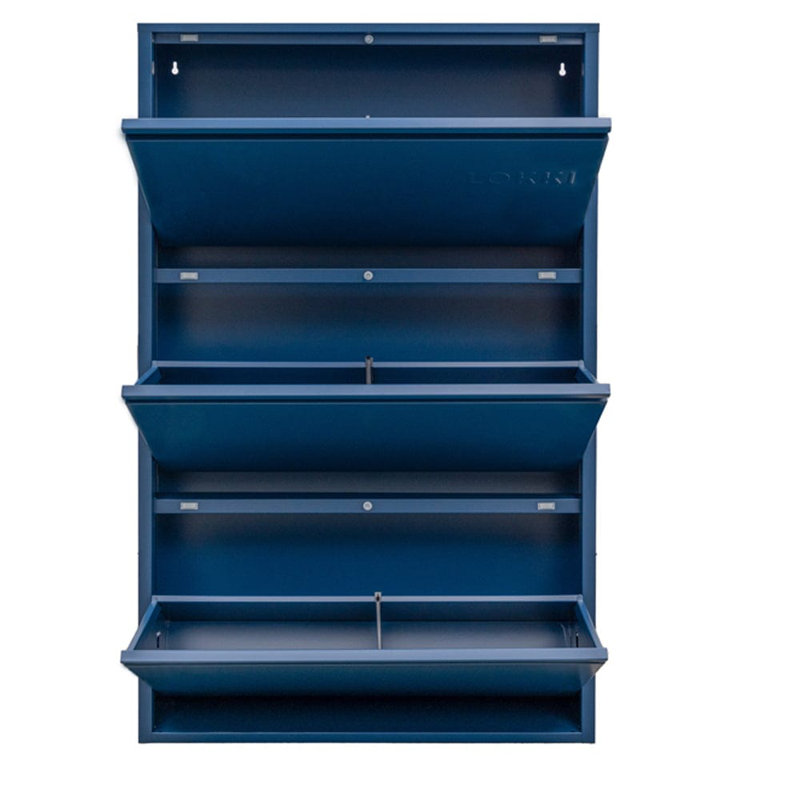 Cathelene 6 Pair Shoe Storage Cabinet, Navy