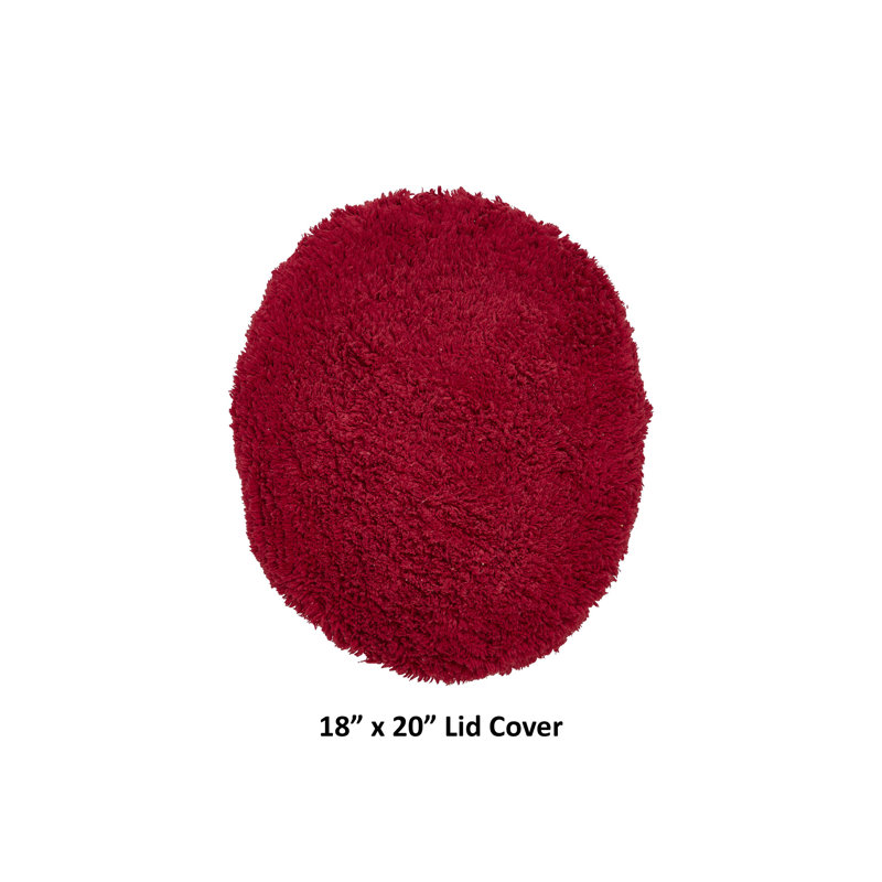 Couvercles de couvercles de toilette allongés 100% coton de qualité supérieure Lux Soft 18 po x 20 po, Rouge