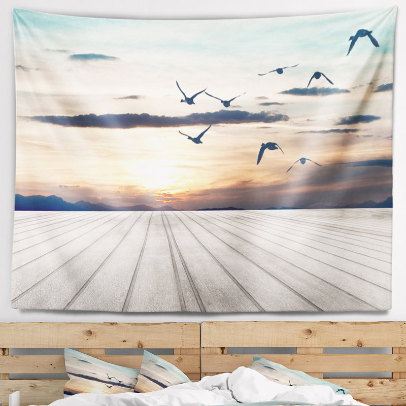 Tapisserie coucher de bain en bois à coucher de mer, H 32 po x l 39 po
