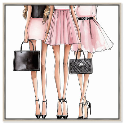 Magasiner dans des tons de rosé Illustration de mode sur toile par Art Remedy