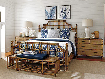 Twin Palms St. Kitts Rattan Bed, King
