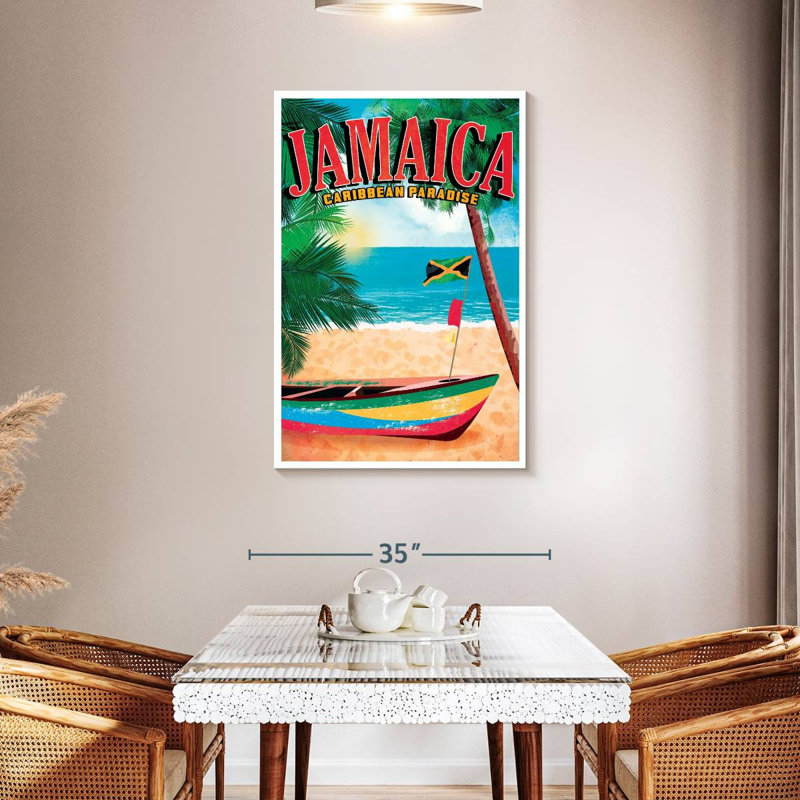Affiche rétro de la Jamaïque, H 45 po x l 30 po