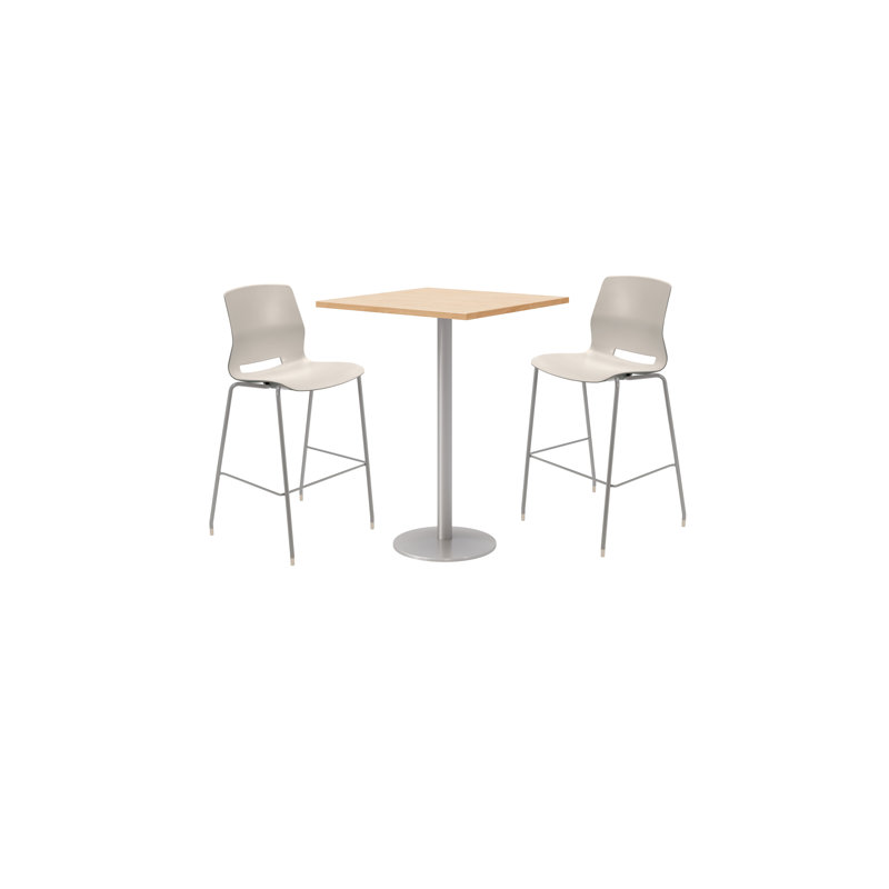 Ensemble de table de salle à manger carrée 30 "et chaise, Érable, Noir, noir, noir, noir