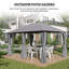 Pavillon de jardin extérieur Outsunny avec parois latérales amovibles