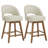 26.4" Swivel Counter Bar Stool With Pocket Spring Seat & Solid Rubberwood Frame, Cutout Arched Back-2054786757