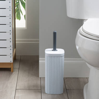 Bath Bliss Grey Plastic Toilet Brush Holder