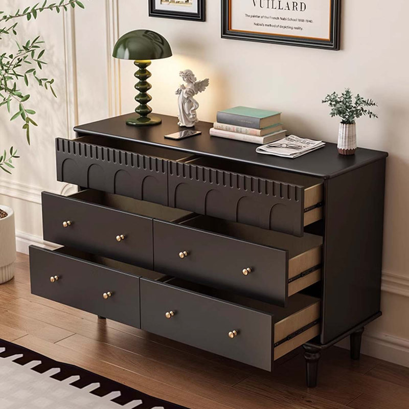 Armoire d'appoint en bois manufacturé noir massif, H 31,77 po x l 39,37 po x P 15,75 po