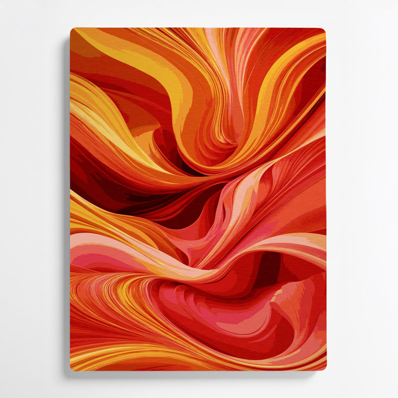 Abstraction numérique 1, art mural en métal rouge, H 20 po x l 16 po