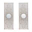 Ensemble de 2 grands panneaux d'art mural en bois avec finition blanche patinée et décorations de miroir rond, 17 po x 48 po