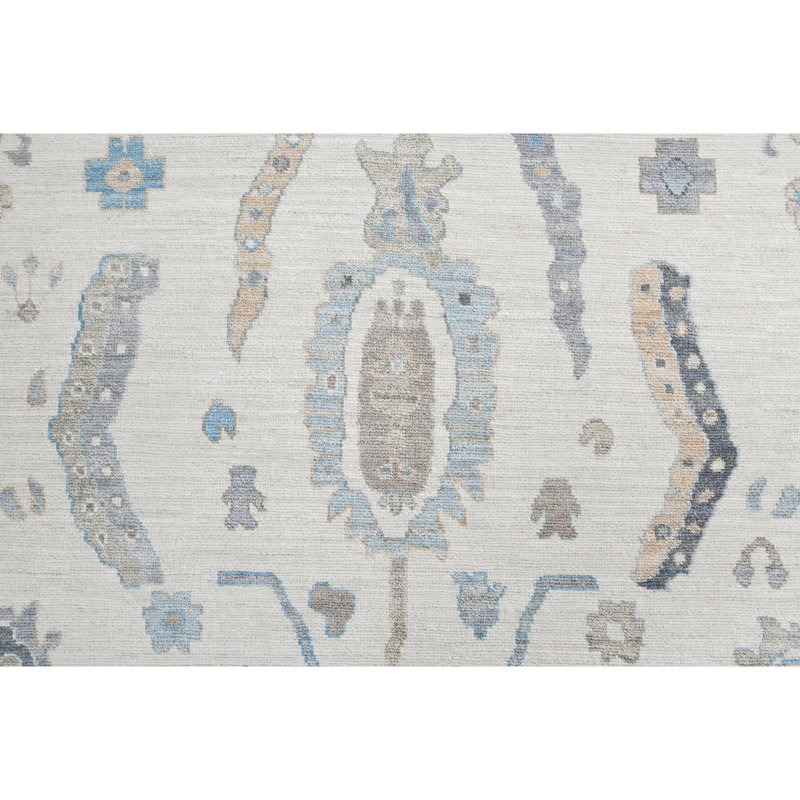 Tapis rectangulaire en laine noué à la main 9 pi 1 po x 11 pi 10 po