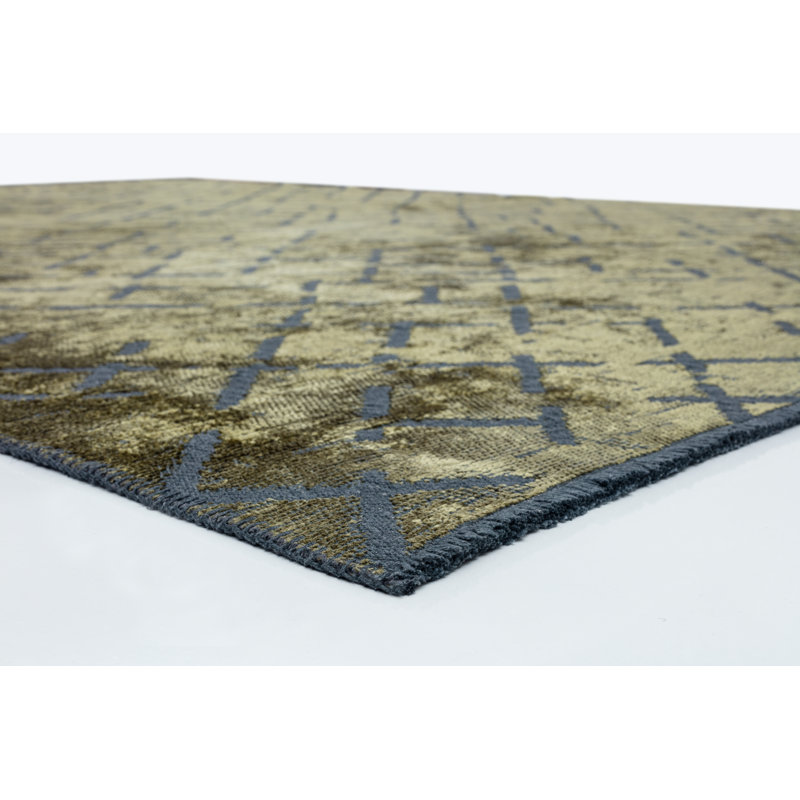Rapture Green Abstract Luxury Area Rug, Rectangle 7'10" x 11'2", Forest Green