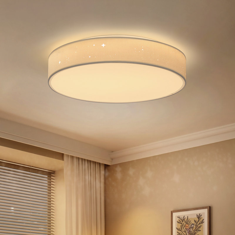 Deontee 14.96'' Fabric Modern Dimmable Flush Mount Lighting