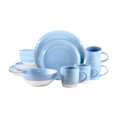 Service de vaisselle 16 pièces en porcelaine Bisque Canvas Home Shell, service pour 4