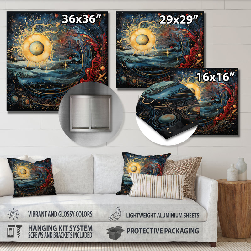 Celestial Astrology Galaxy Collage I - Astrology, art mural en métal, H 16 po x l 16 po