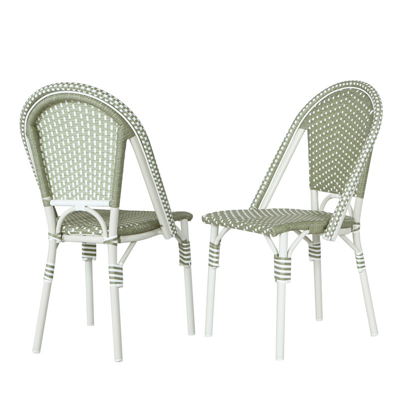 Chaise d'appoint de patio, Vert/blanc