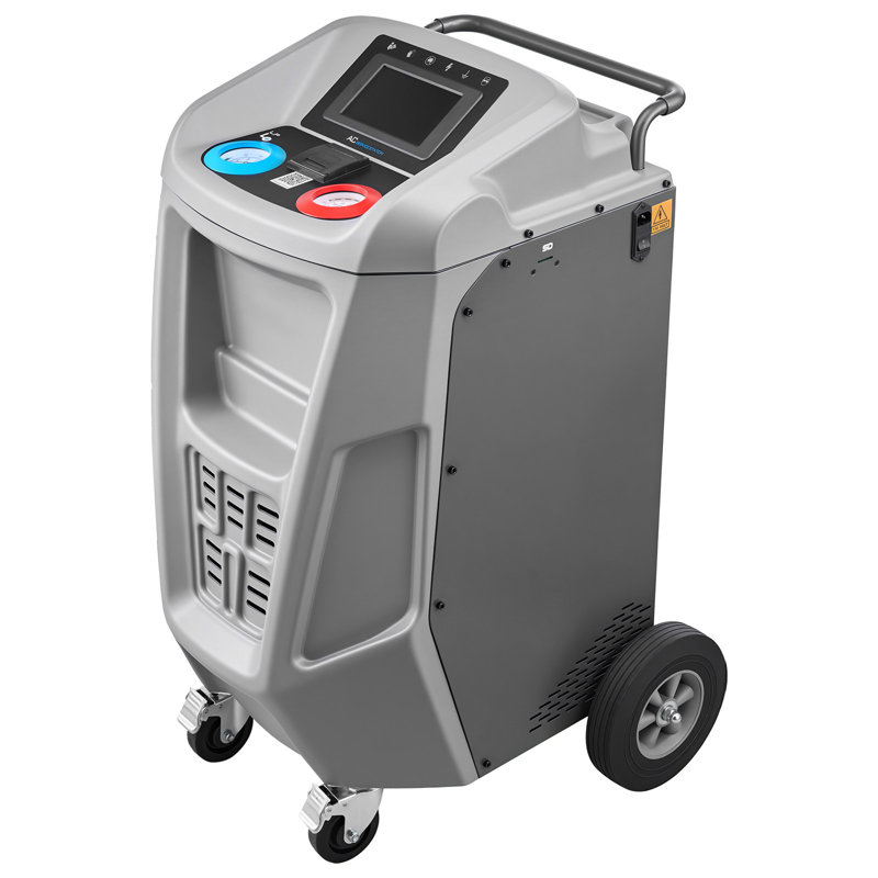 Machine de récupération de réfrigérant entièrement automatique pour 1234yf,> 98,5% de précision, écran tactile de 7 pouces, récupération CA, aspirateur et machine de recharge pour les systèmes de climatisation automobile standard et haute tension