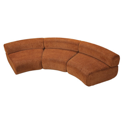 Arcelle 5-Seater Modern Organic Curved Modular Compression Sectional Sofa with Armless Design