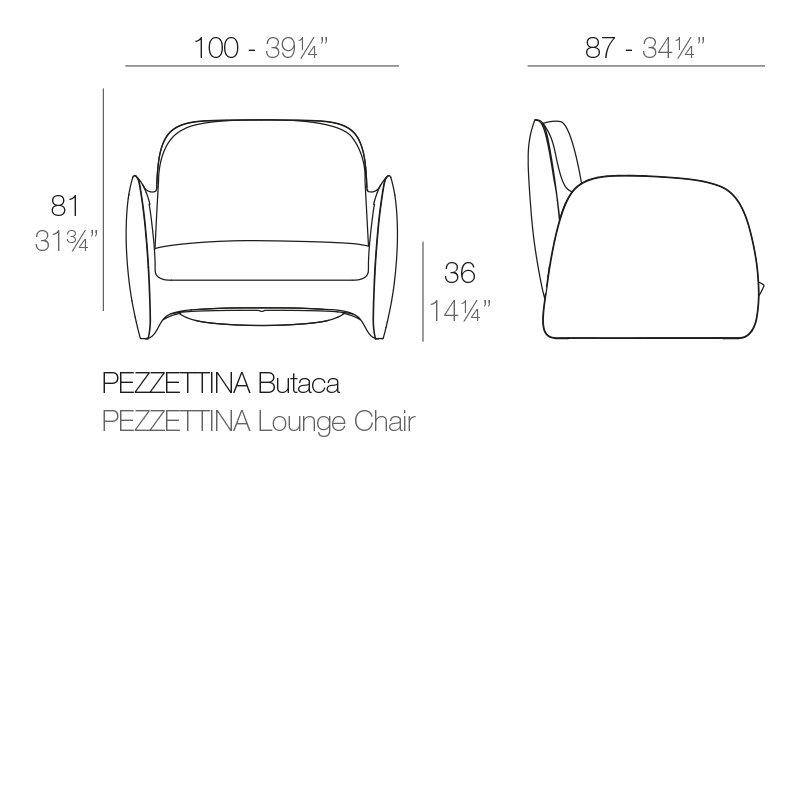 Pezzettina Armchair with Cushions, White